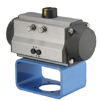 AT Pneumatic rotary actuator with double piston